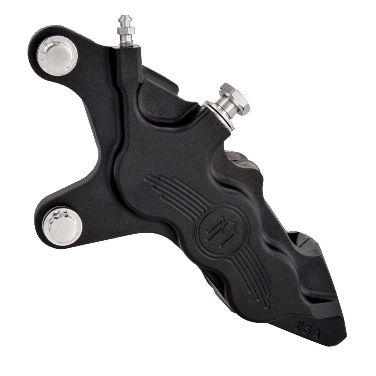 PM, 6-p 112x6b caliper. Bolt-on, 11.5" left front, Black, Black Ops