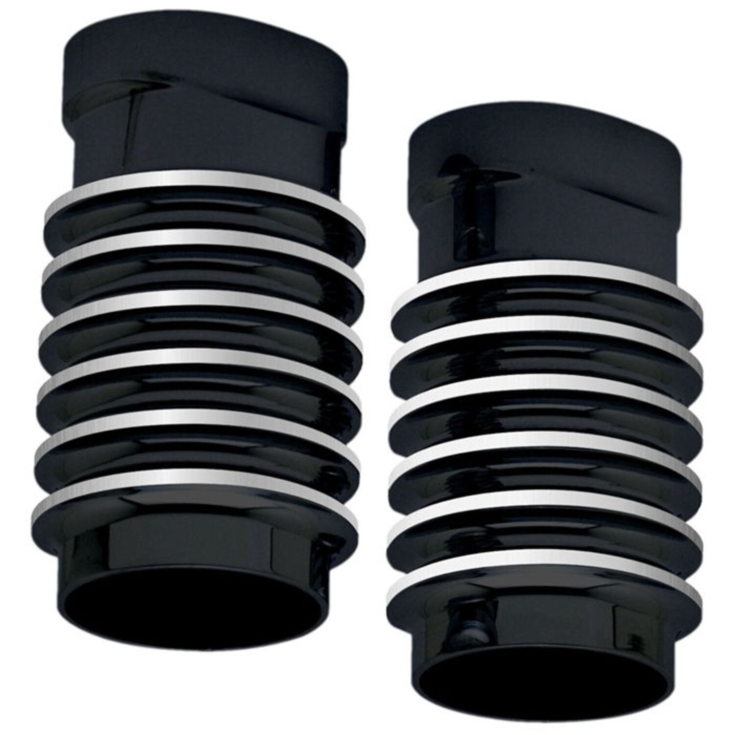 Covingtons, finned fork leg bells for Touring, Black