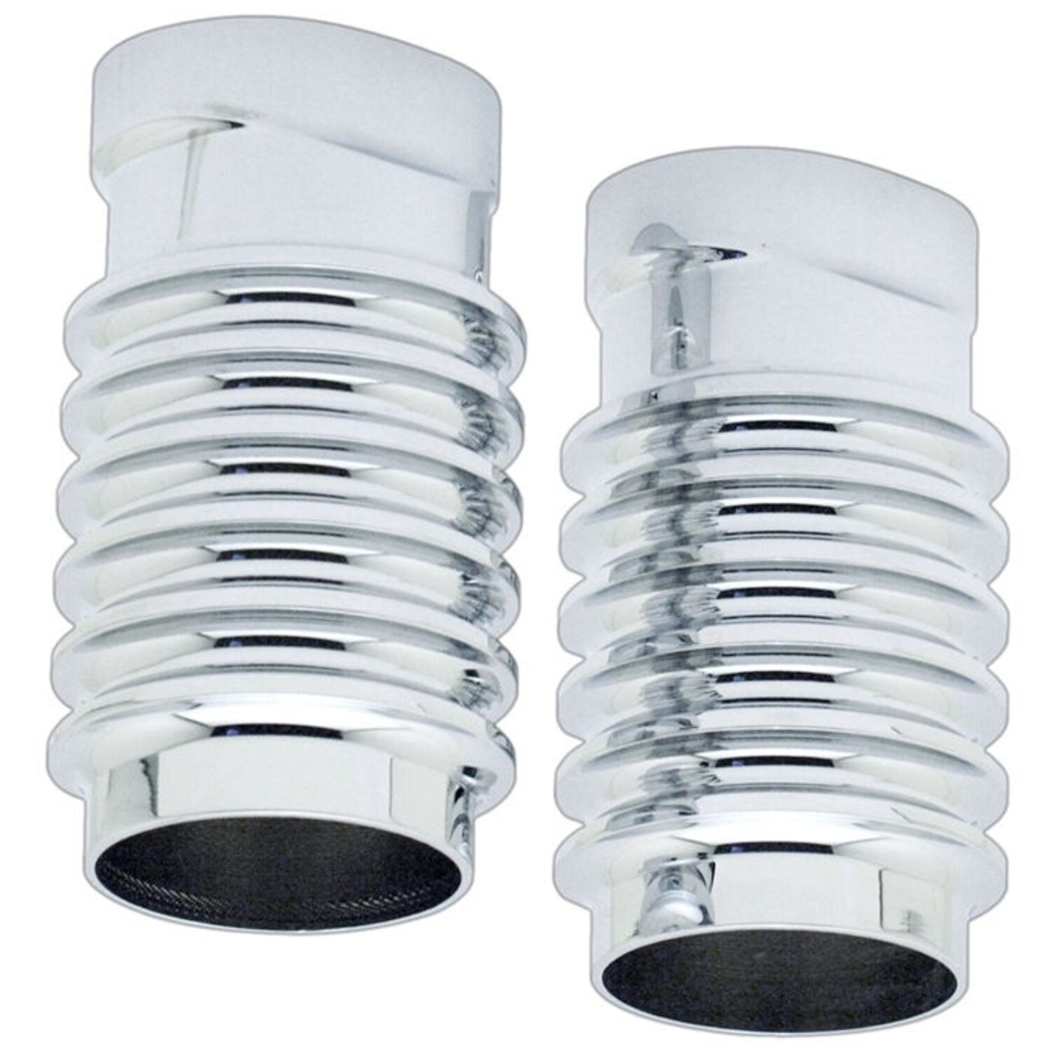 Covintons, fork sliders covers. Finned, Chrome