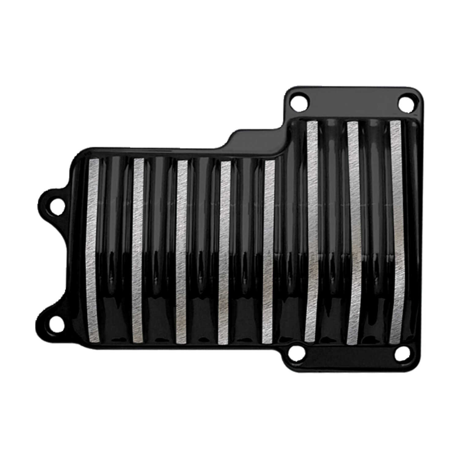 Covingtons, transmission top cover. Finned, Black, Matte
