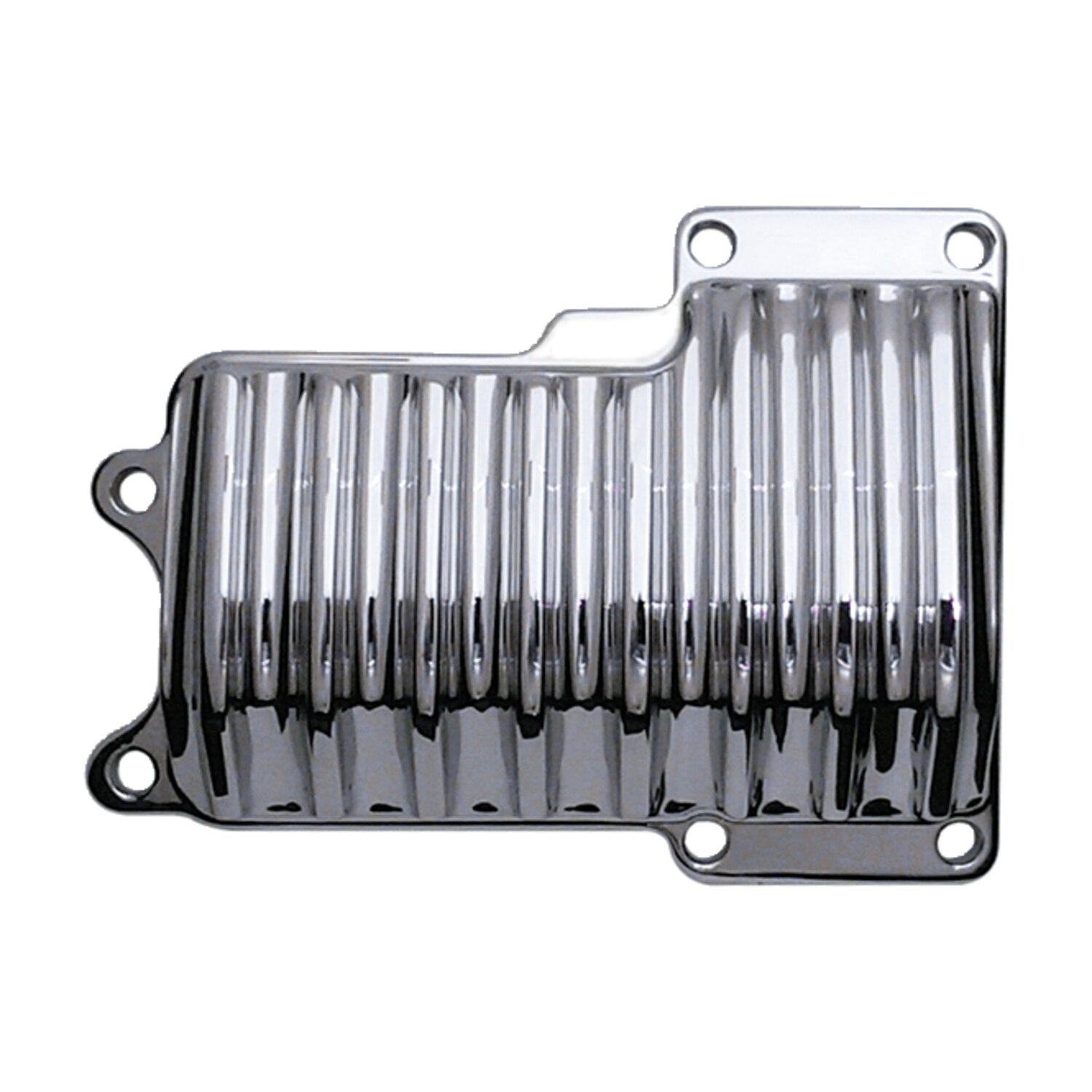 Covingtons, transmission top cover. Finned, Chrome