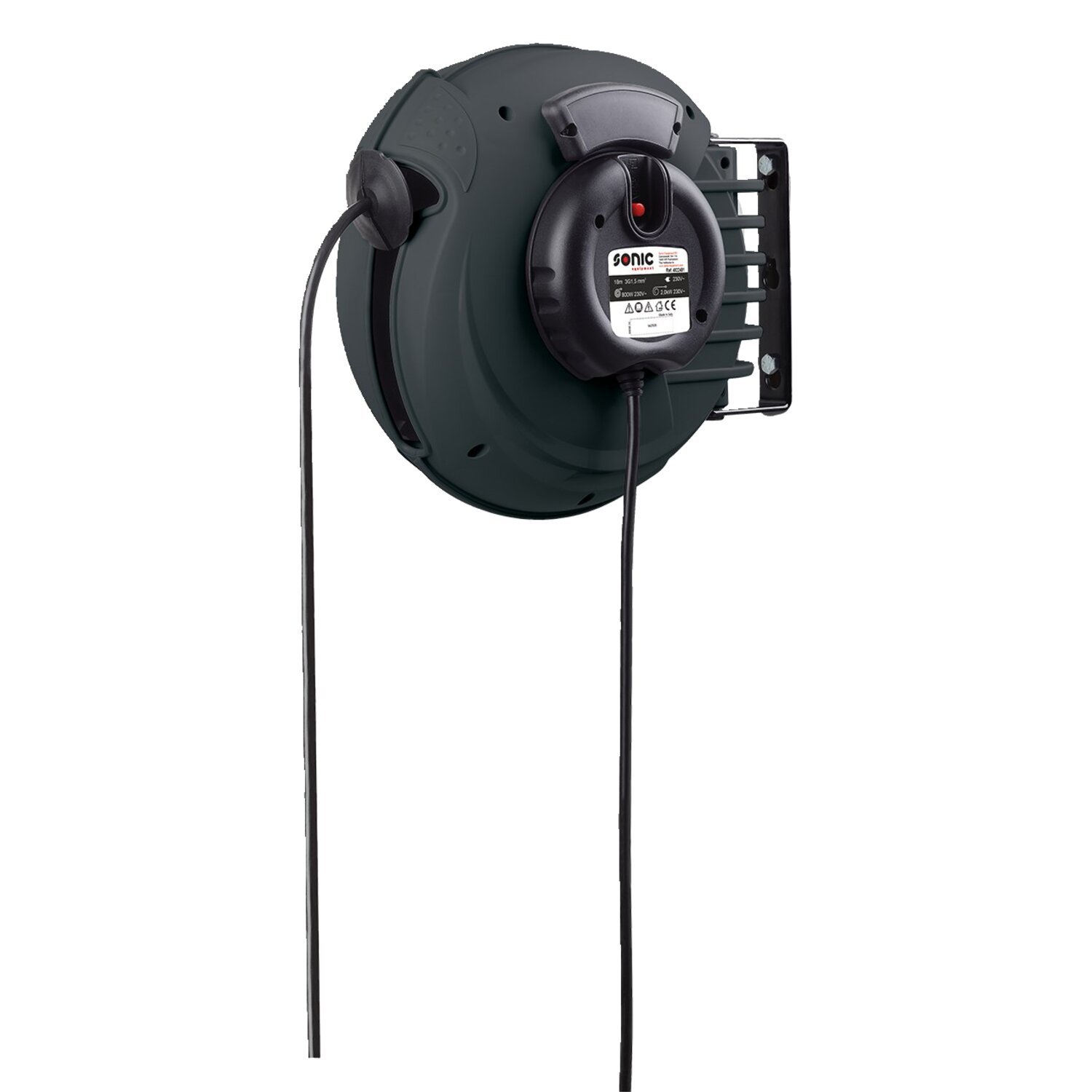 Sonic, electrical cable reel, wall mount. 18 meters
