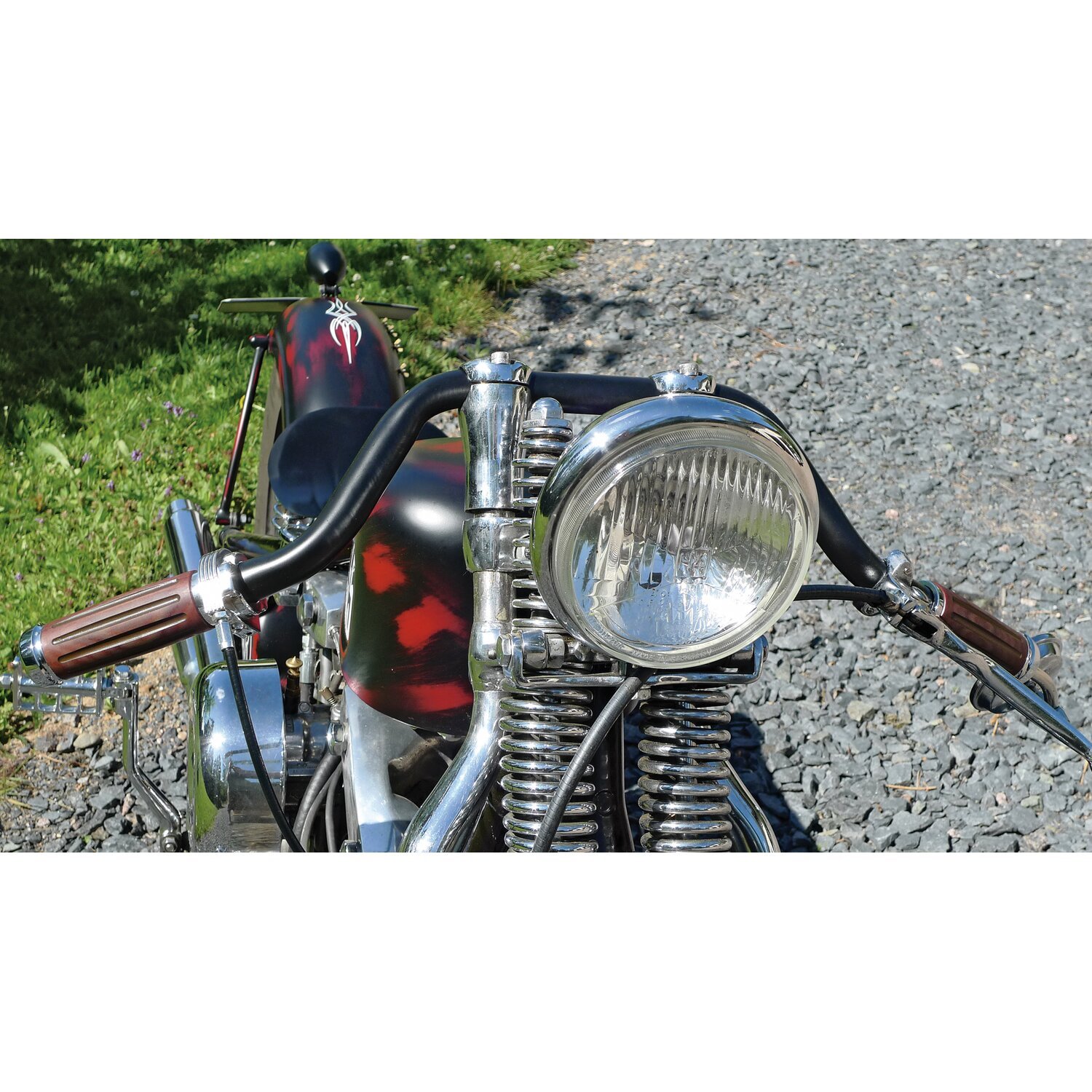 Riverside, Bakelite® retro handlebar grip set. Chrome, Brown