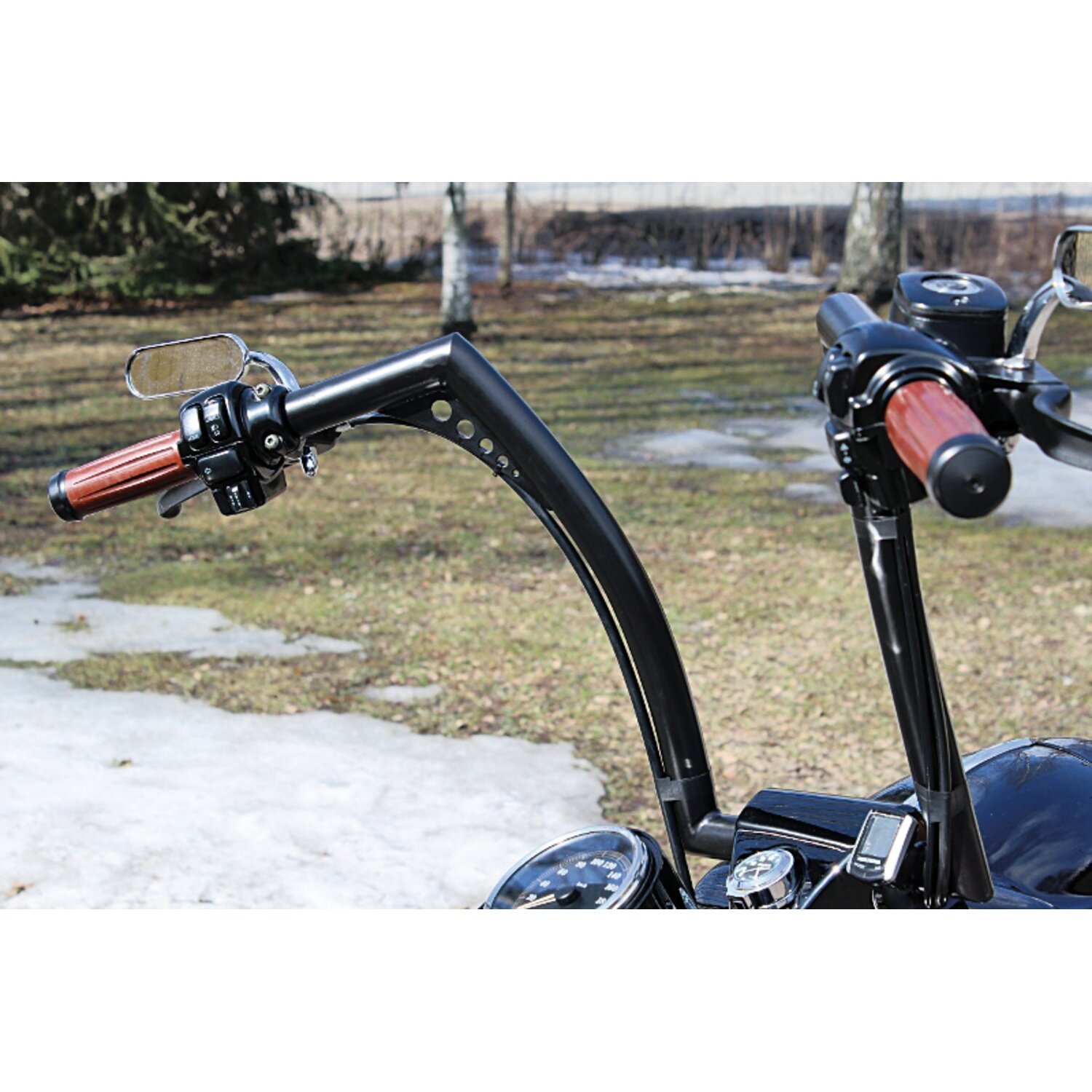 Riverside, Bakelite® retro handlebar grip set. Black