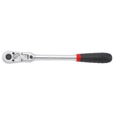 45-teeth ratchet with a lockable swivel head. Head can be locked in 5 positions, allowing the technician to apply more force without risk of unwanted head swiveling.
- 45 teeth
- With 5-position lock function
- Outer diameter: 33mm
- Height: 23mm
- Length: 266mm
- Weight: 412 grams
- Chrome Vanadium tool steel