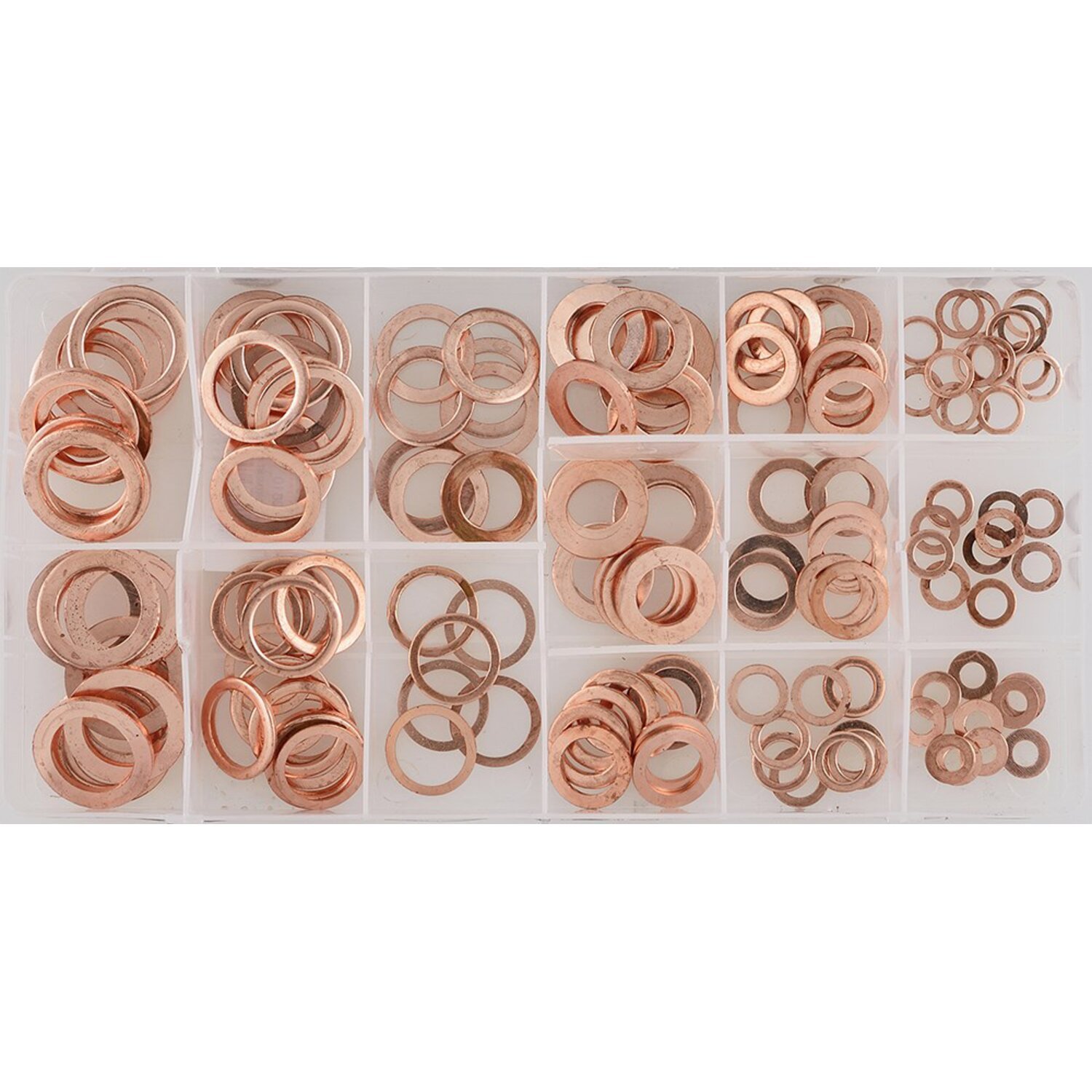 Sonic, Copper sealing rings assortment box. 150-piece set, 210 mm