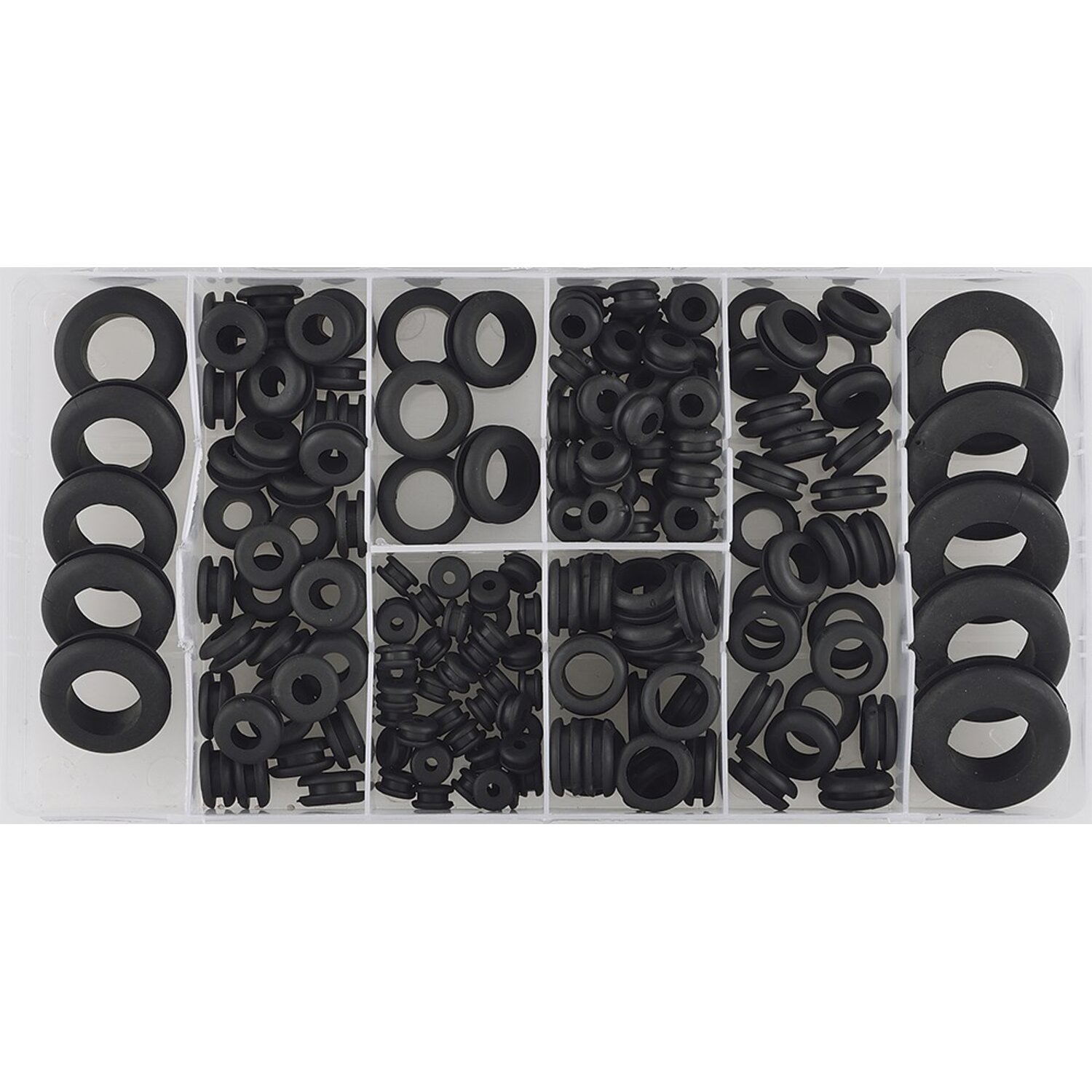 Sonic, Rubber tulles assortment box. 180-piece, Black