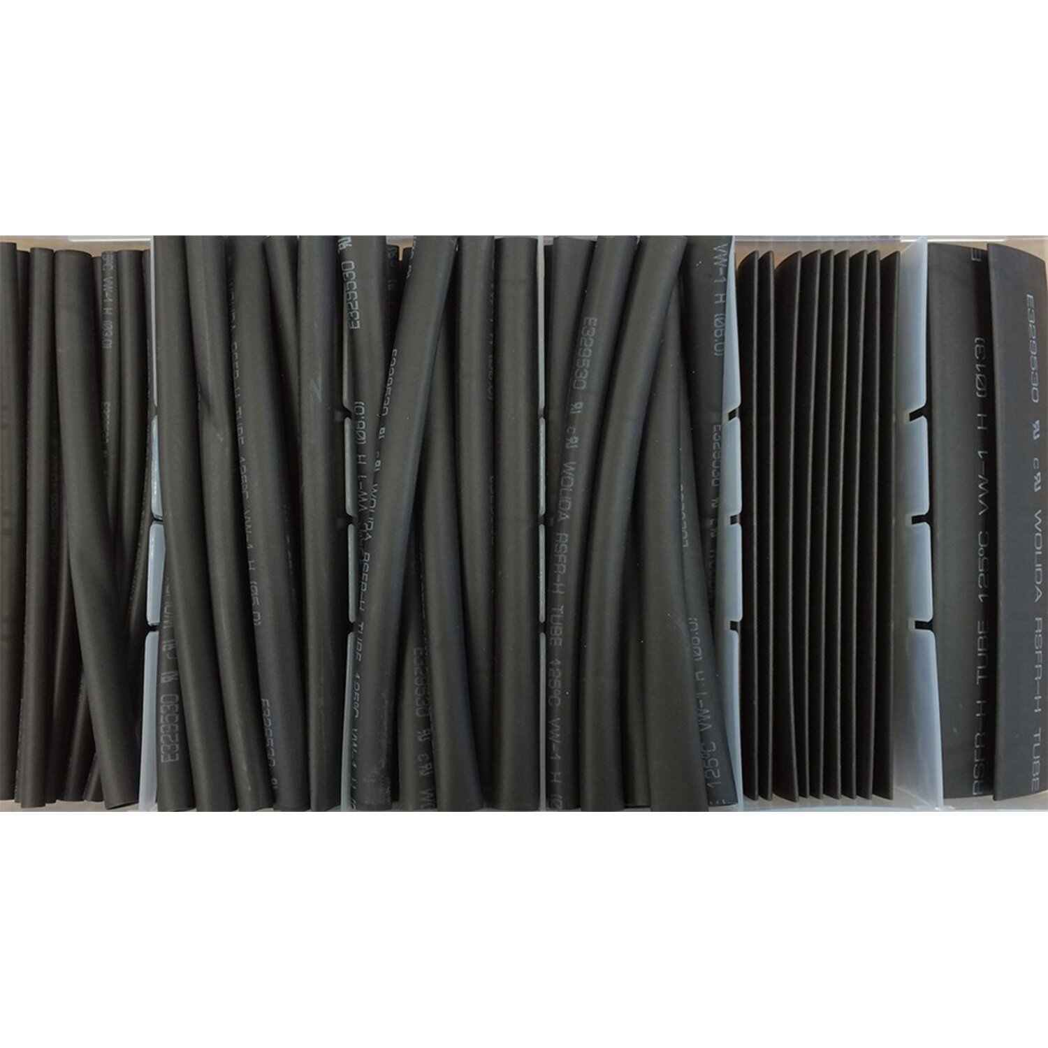 Sonic, shrink tube assortment box. 85-piece, Black