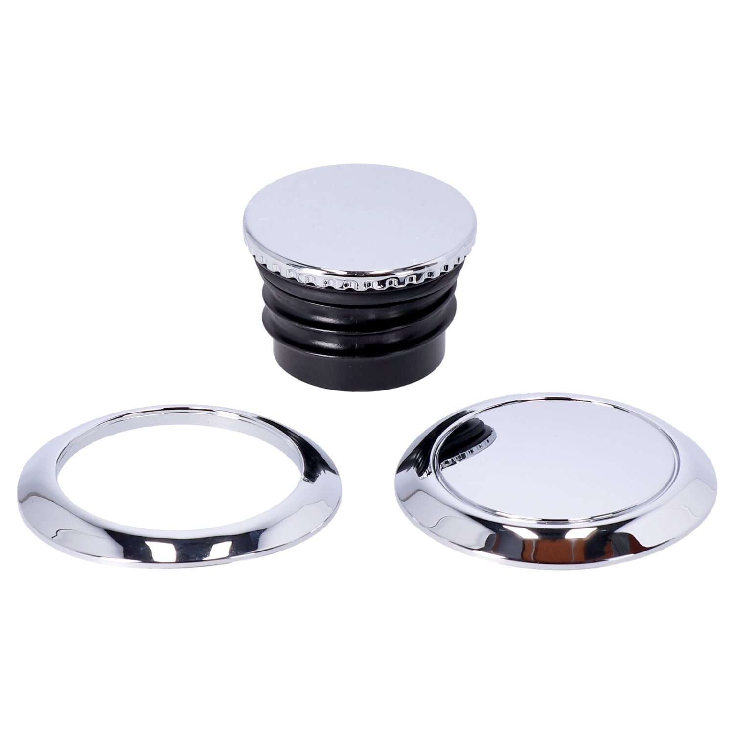 Pop-up gas cap, left & right set, Chrome