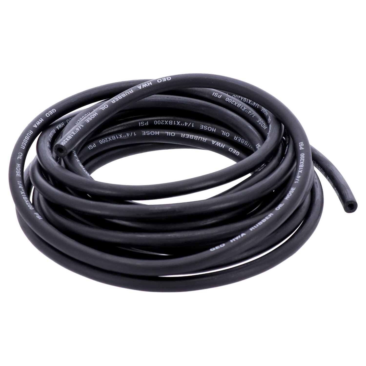 MCS, black neoprene fuel / oil line hose, 6mm (1/4")