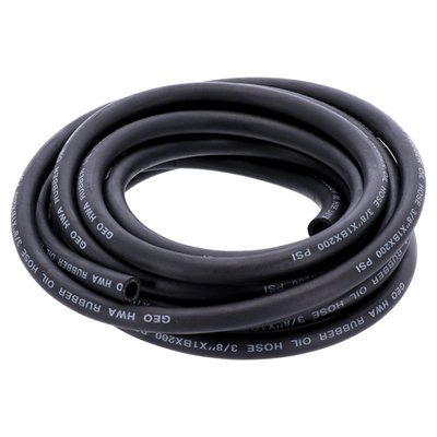 9.5mm (approx. 3/8") inside diameter. 
Industrial reinforced quality oil line hose. Compatible with gasoline / oil. Resists swelling. Comes with the OEM outside diameter. Sold in 25 ft. (7.5 meter) rolls.