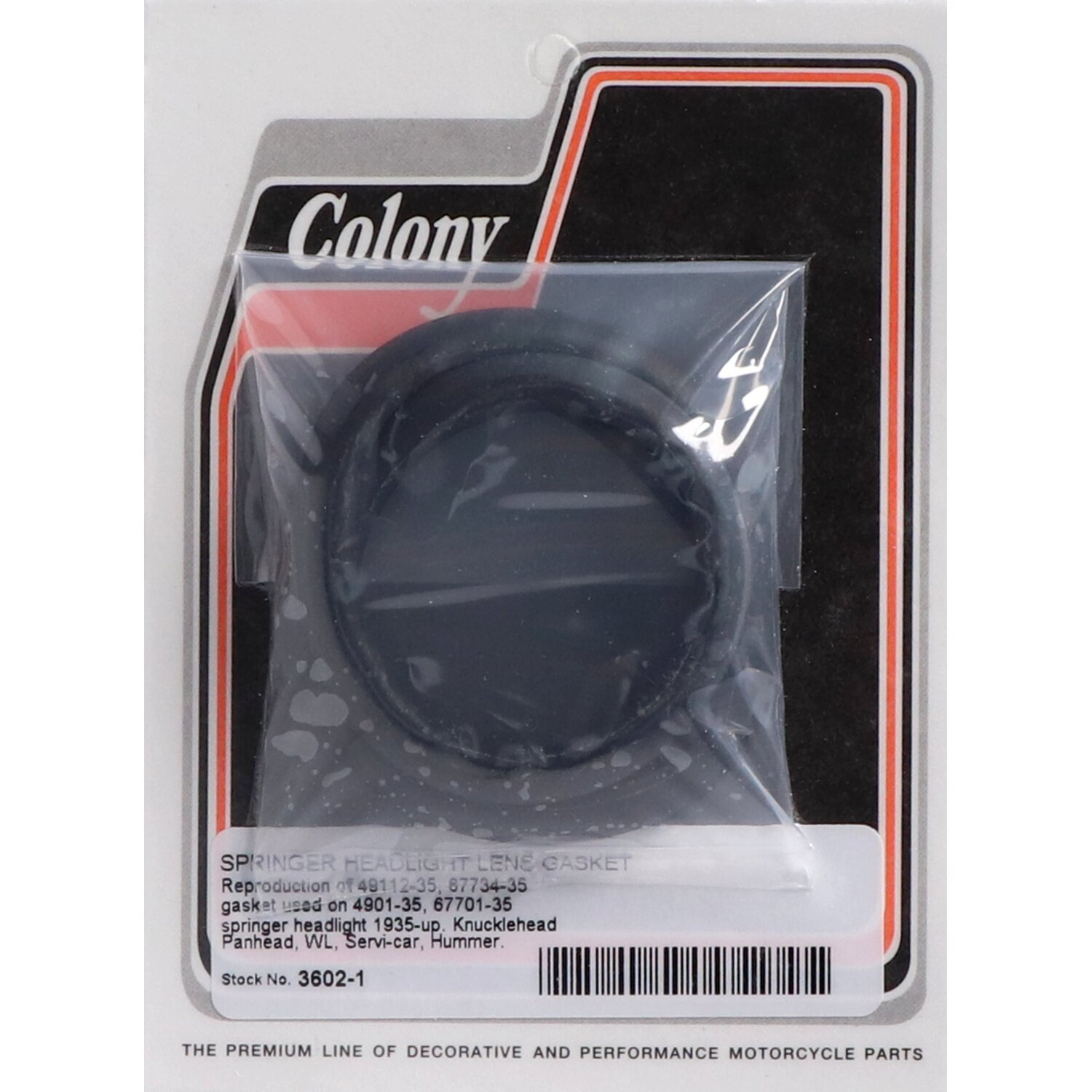 Colony, gasket headlamp lens