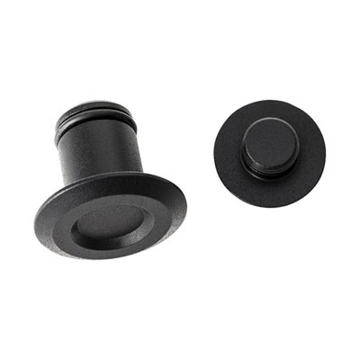 Denim black powder coated CNC machined aluminum. Simple bolt-on installation to the front wheel axle bolts. Sold in set of 2 caps. Installation instructions included.