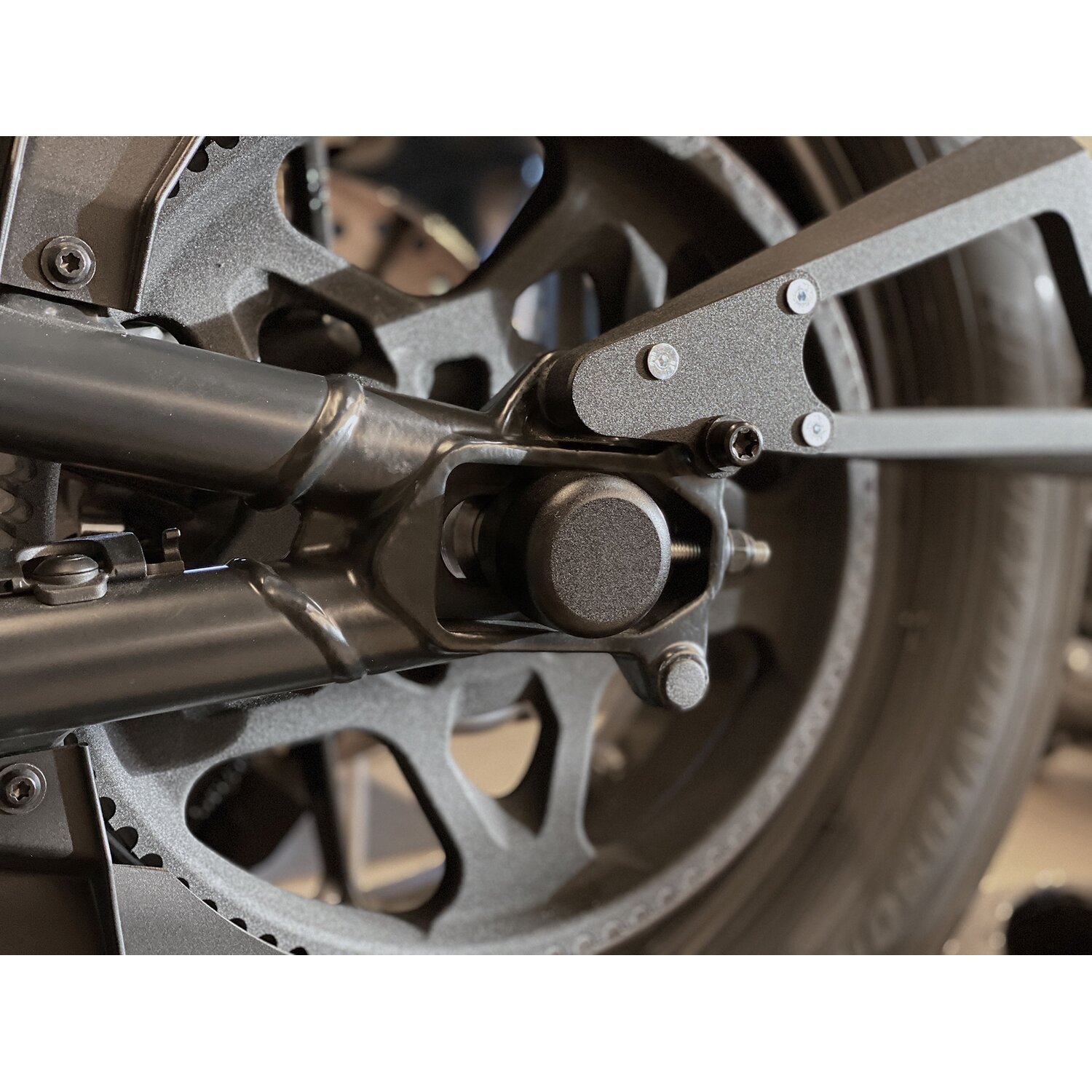 Killer Custom, Sportster S rear axle cover set, Black, Matte