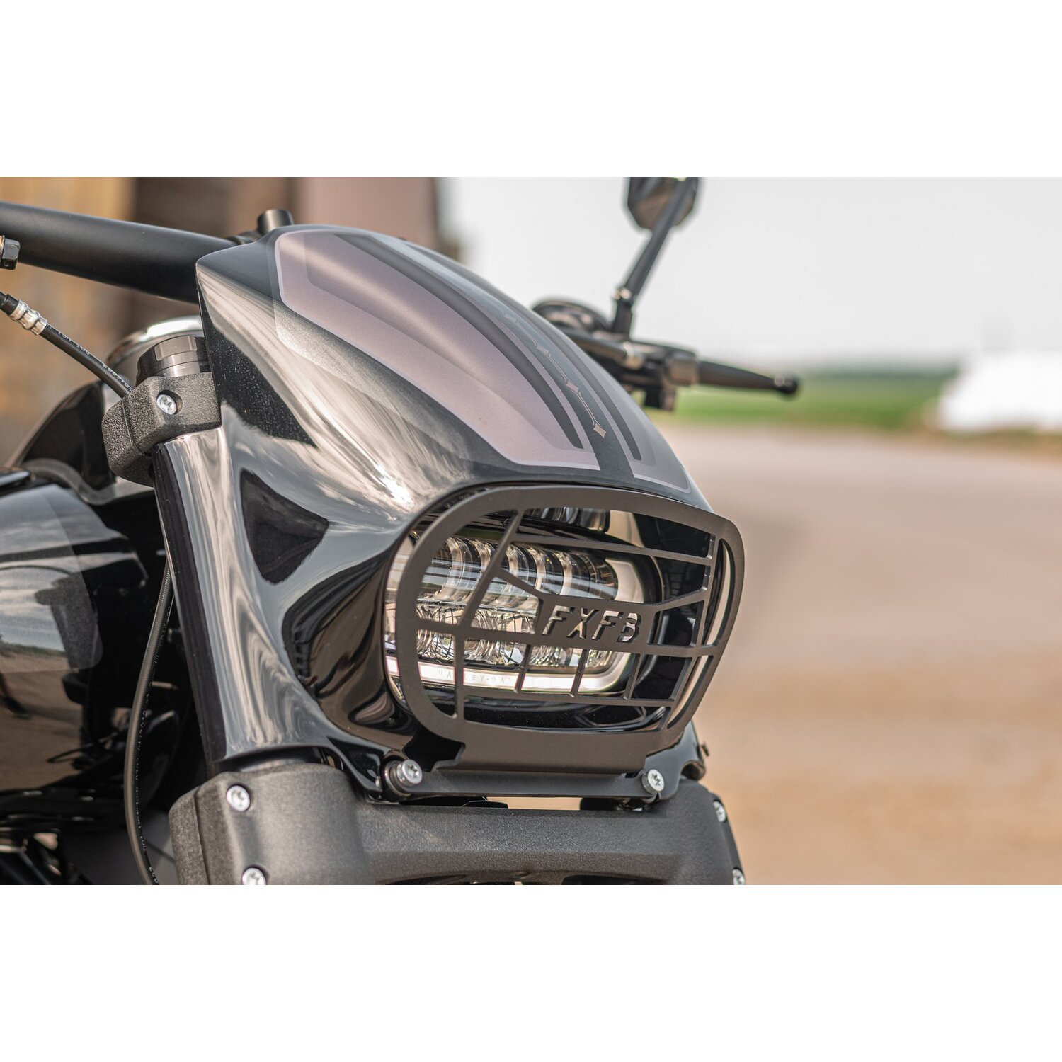 Killer Custom, 'Aggressor' headlamp fairing grill, Black, Matte