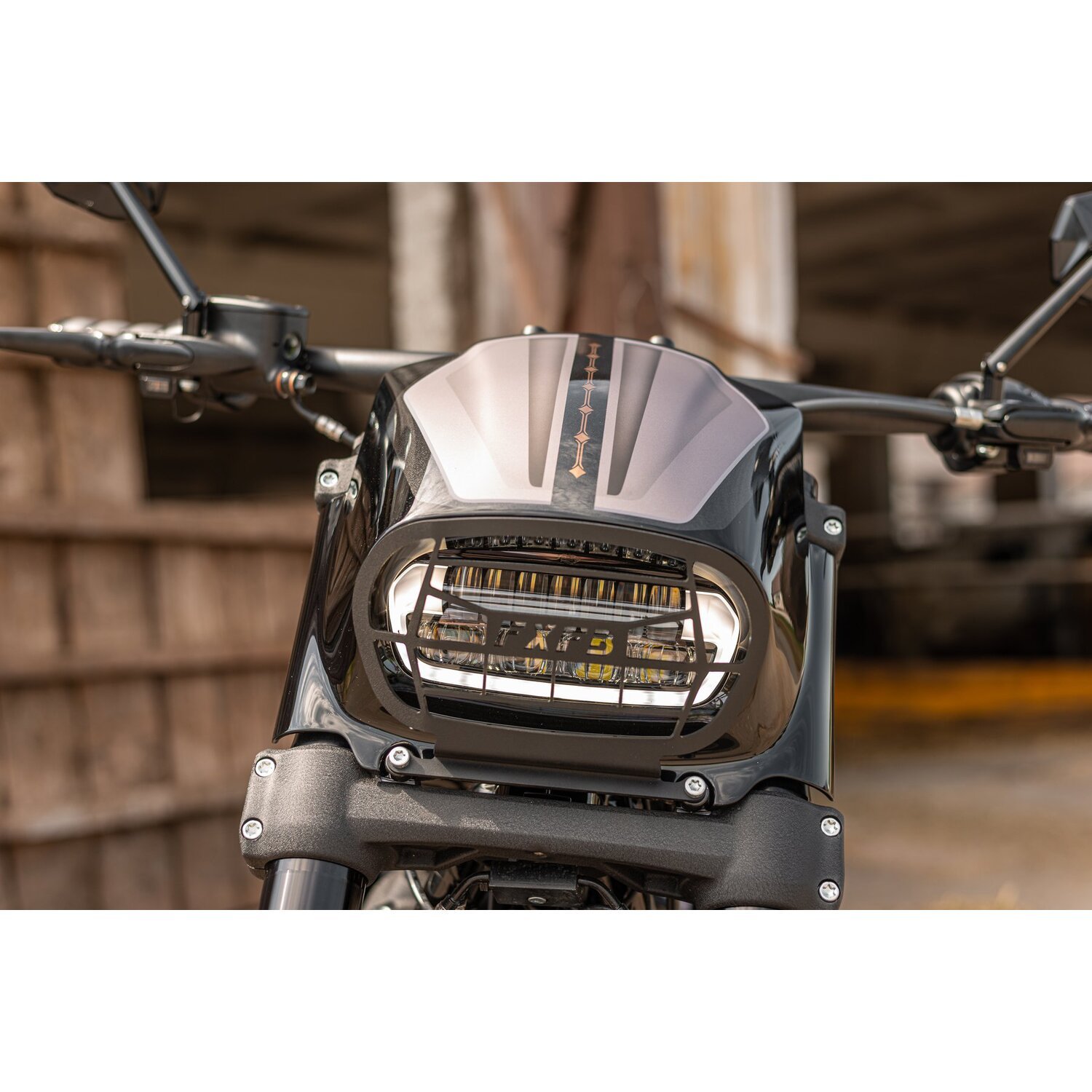 Killer Custom, 'Aggressor' headlamp fairing grill, Black, Matte