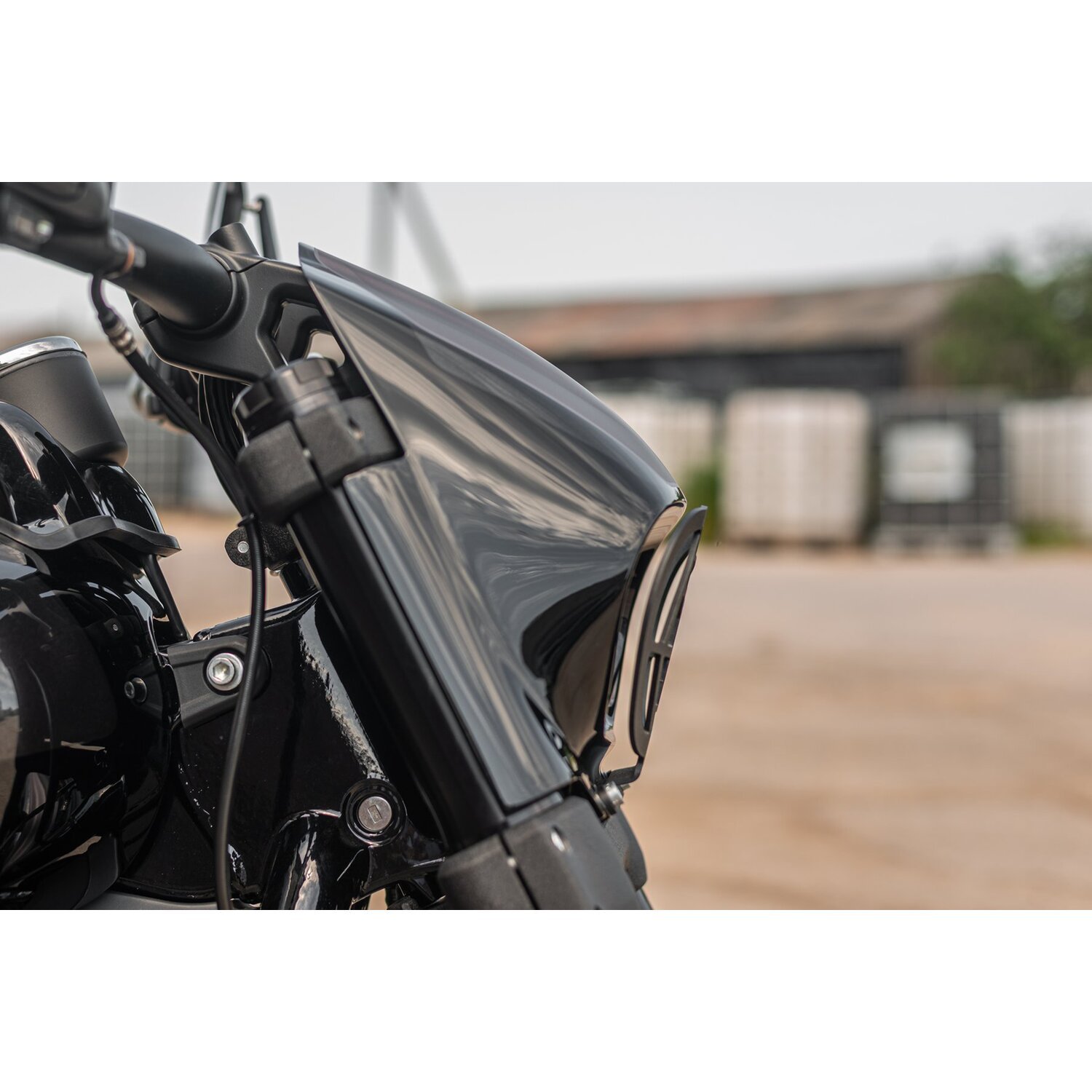 Killer Custom, 'Aggressor' headlamp fairing grill, Black, Matte