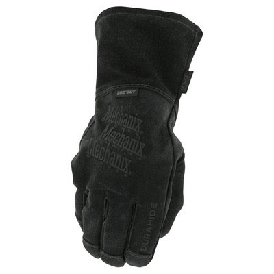 Mechanix developed the Regulator for MIG welders working in heavy construction where sharp materials are at work. Regulator welding gloves are crafted with Durahide Boar leather, constructed with DuPont™ Kevlar thread, and lined with ANSI A4 cut-resistant fabric to protect working hands under the hood. Our HiRoller™ fingertip design repositions exposed seams to improve dexterity, durability and control. Featuring reinforced fingertips provide crucial heat resistance and increased wear, FR cotton lining provides added thermal protection and glide-resistant leather side seam reinforcement protects from surface burns while you work.