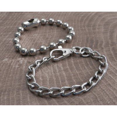 The Amigaz ball & link bracelet 2 pack features a link chain bracelet with trigger snap hook closure matched with our ball chain bracelet both made to fit an 8" wrist stellar combo.