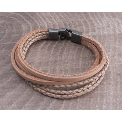 These Multi Strand leather bracelets with a funky t-clamp closure of Amigaz are sold assorted. Tan and black color options, so chose your favorite combination.