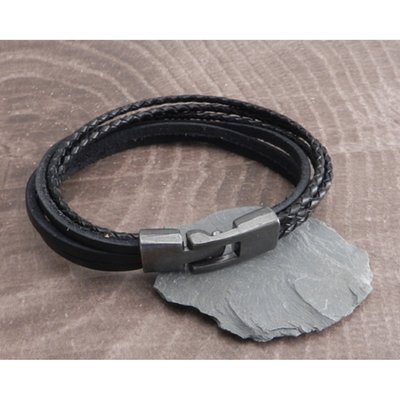 These Multi Strand leather bracelets with a funky t-clamp closure of Amigaz are sold assorted. Tan and black color options, so chose your favorite combination.