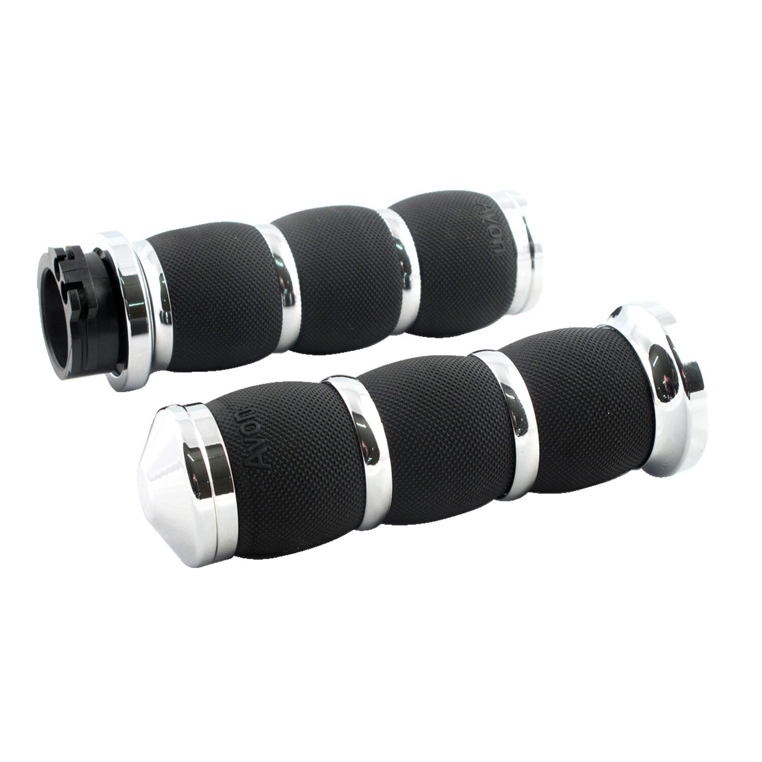 Avon air cushioned grips, Black, Chrome