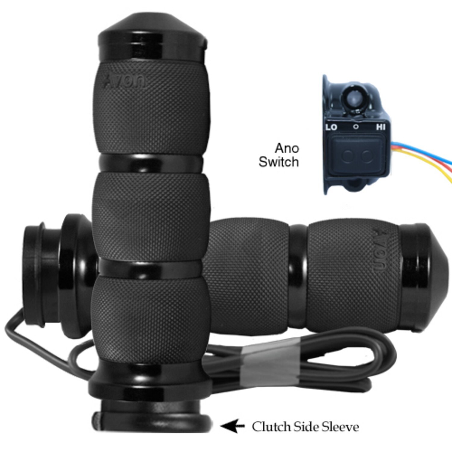 Avon, Heated Air Cushion Grips, Black Anodized , e- Throttle