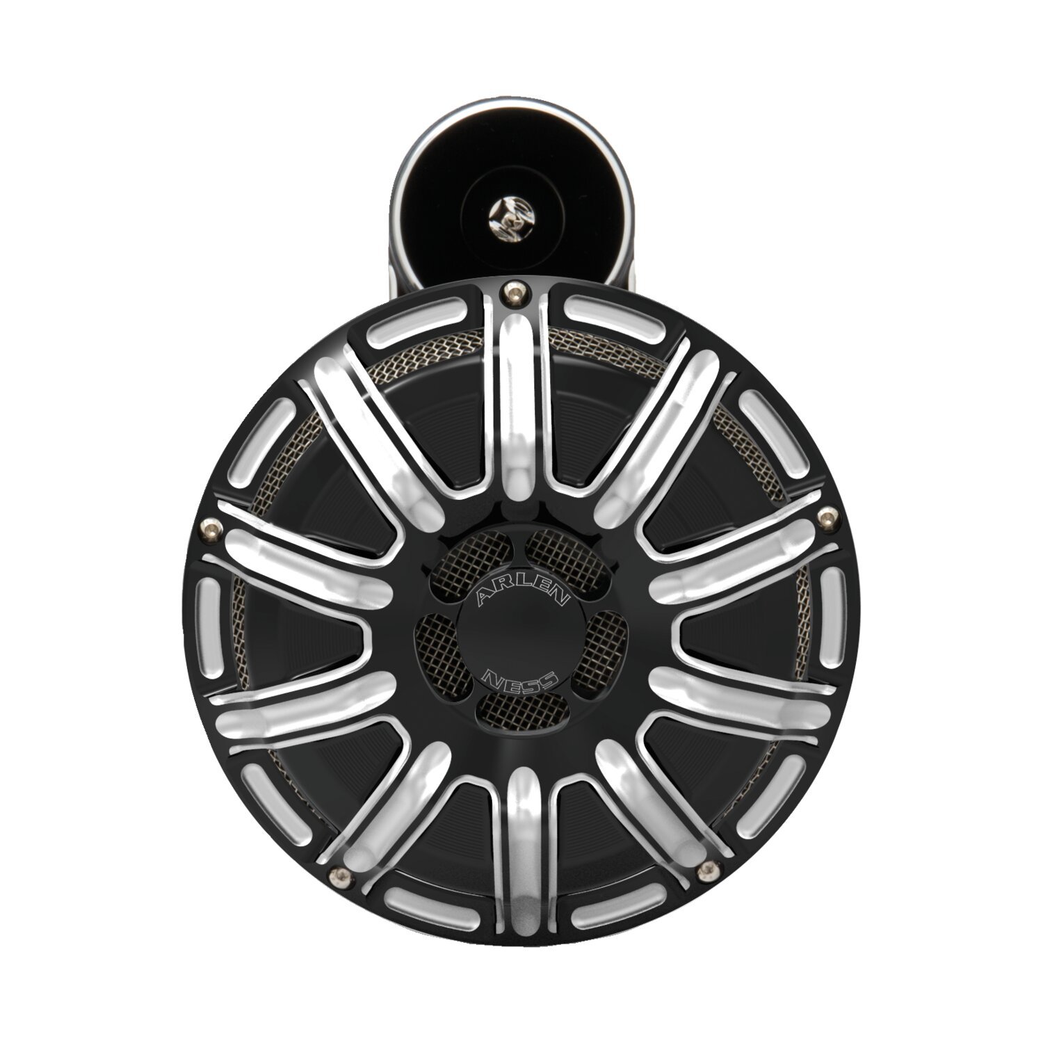 Arlen Ness, billet horn kit, 10-Gauge. Black CC, Contrast Cut