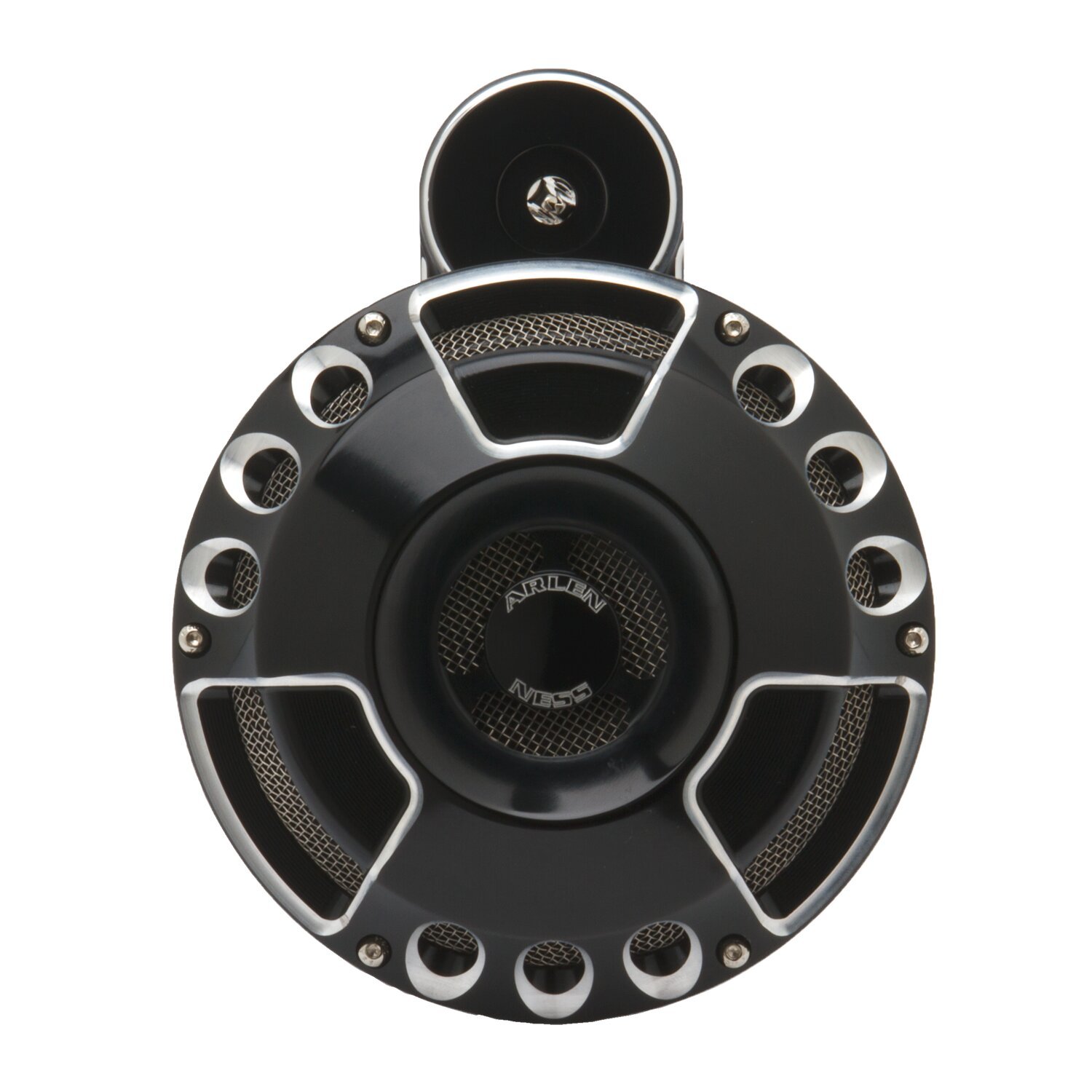 Arlen Ness, billet horn kit, Deep Cut. Black CC