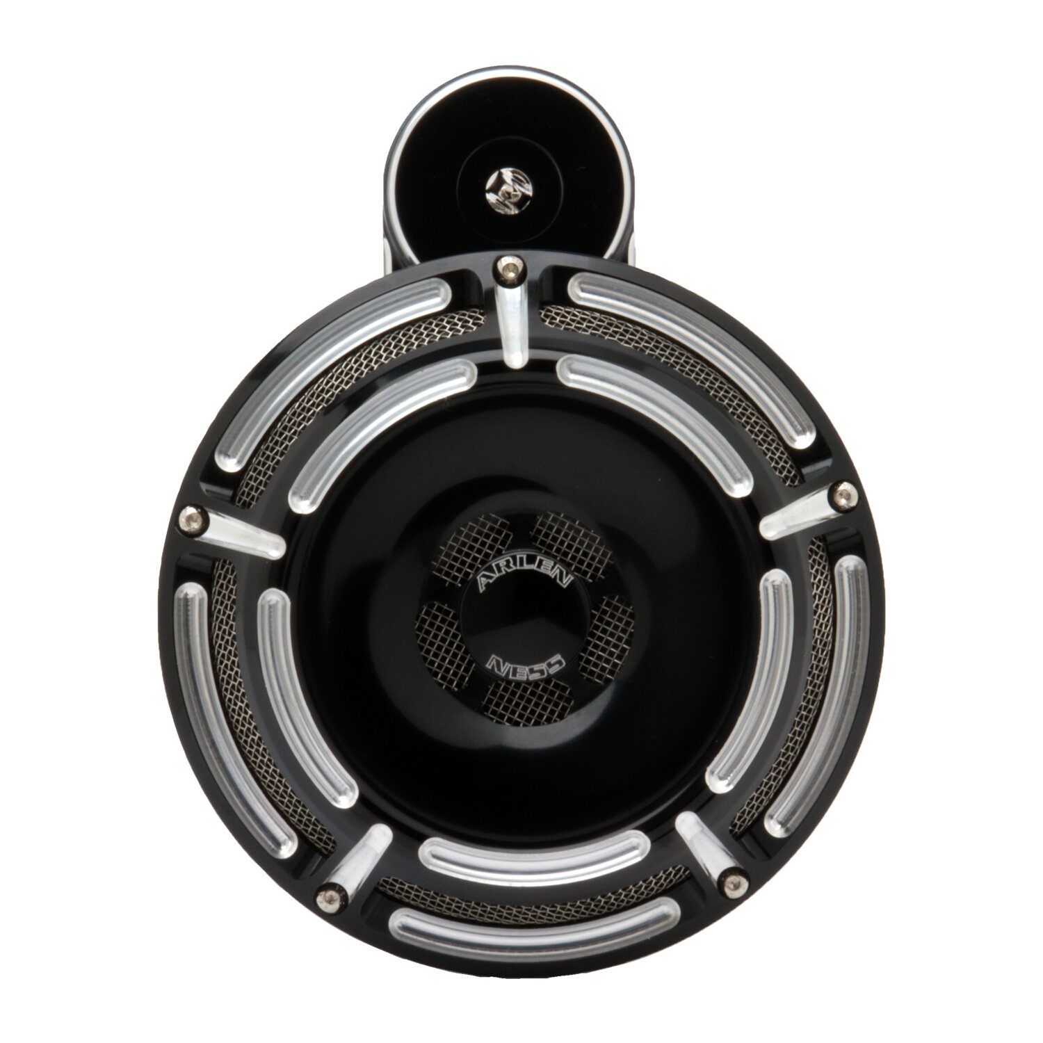 Arlen Ness, billet horn kit, Slot Track. Black CC