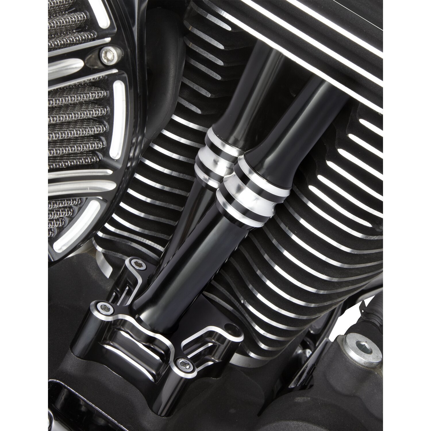 Arlen Ness, TC 10-Gauge pushrod cover set, Black, Gloss