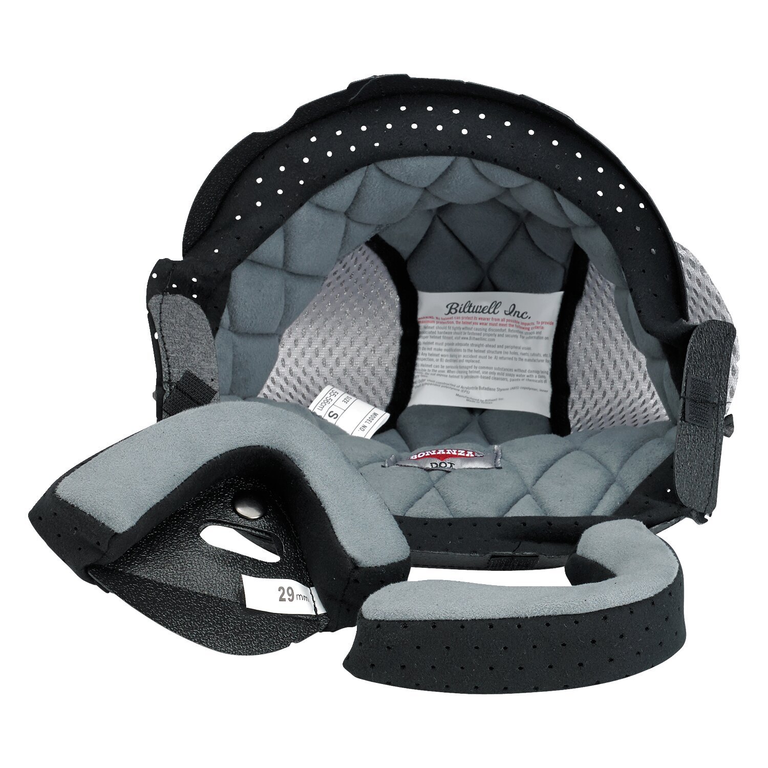 Biltwell Bonanza helmet liner, Gray, XS