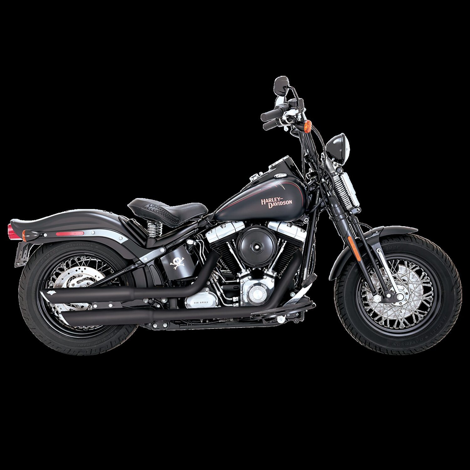 Vance & Hines, 3" twin slash slip-on PCX mufflers. black, Matte
