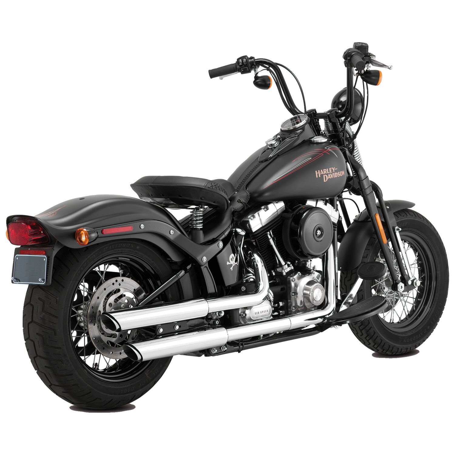 Vance & Hines, 3" twin slash slip-on PCX mufflers, Chrome