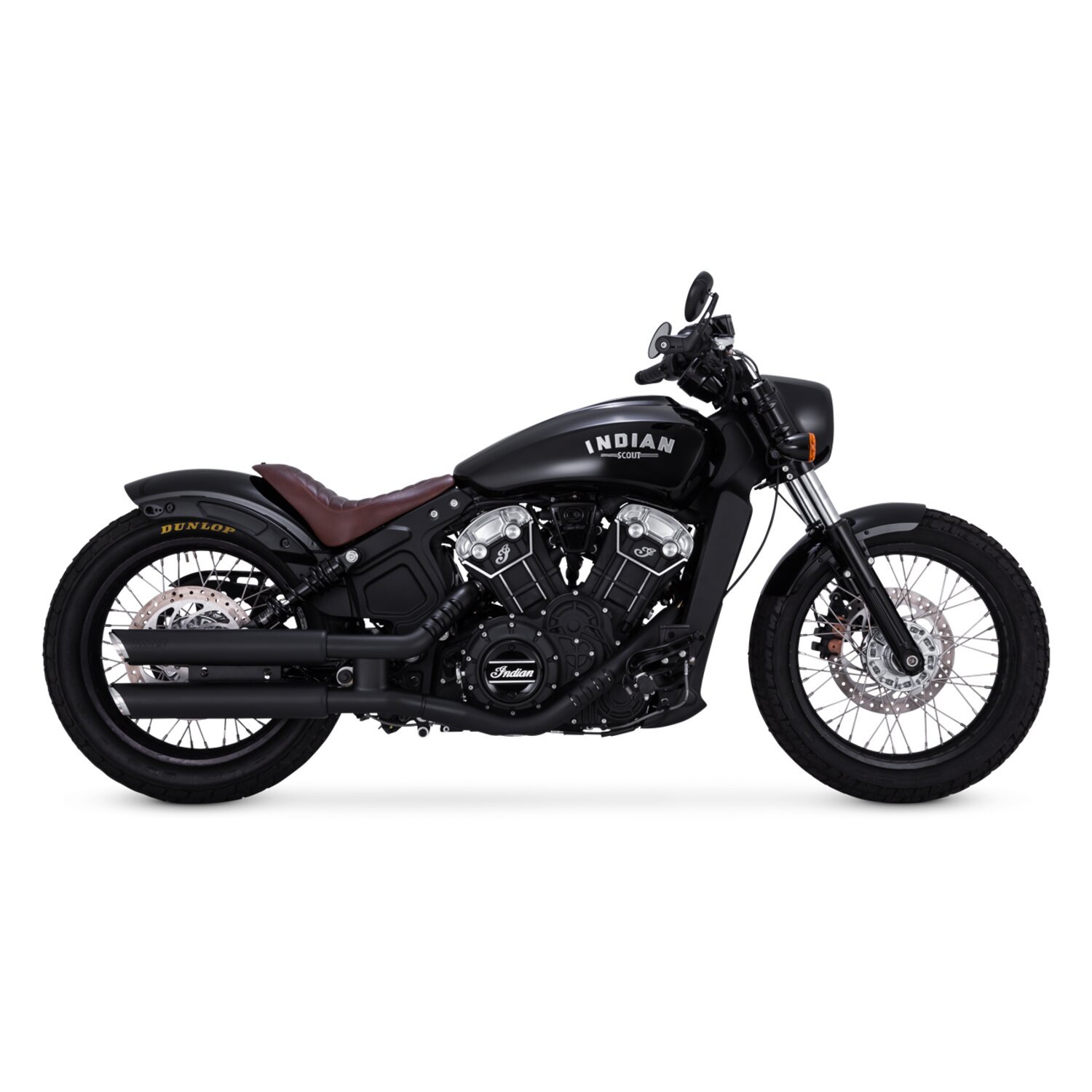 Vance & Hines, Twin slash 3" slip-on PCX mufflers, Black, Gloss