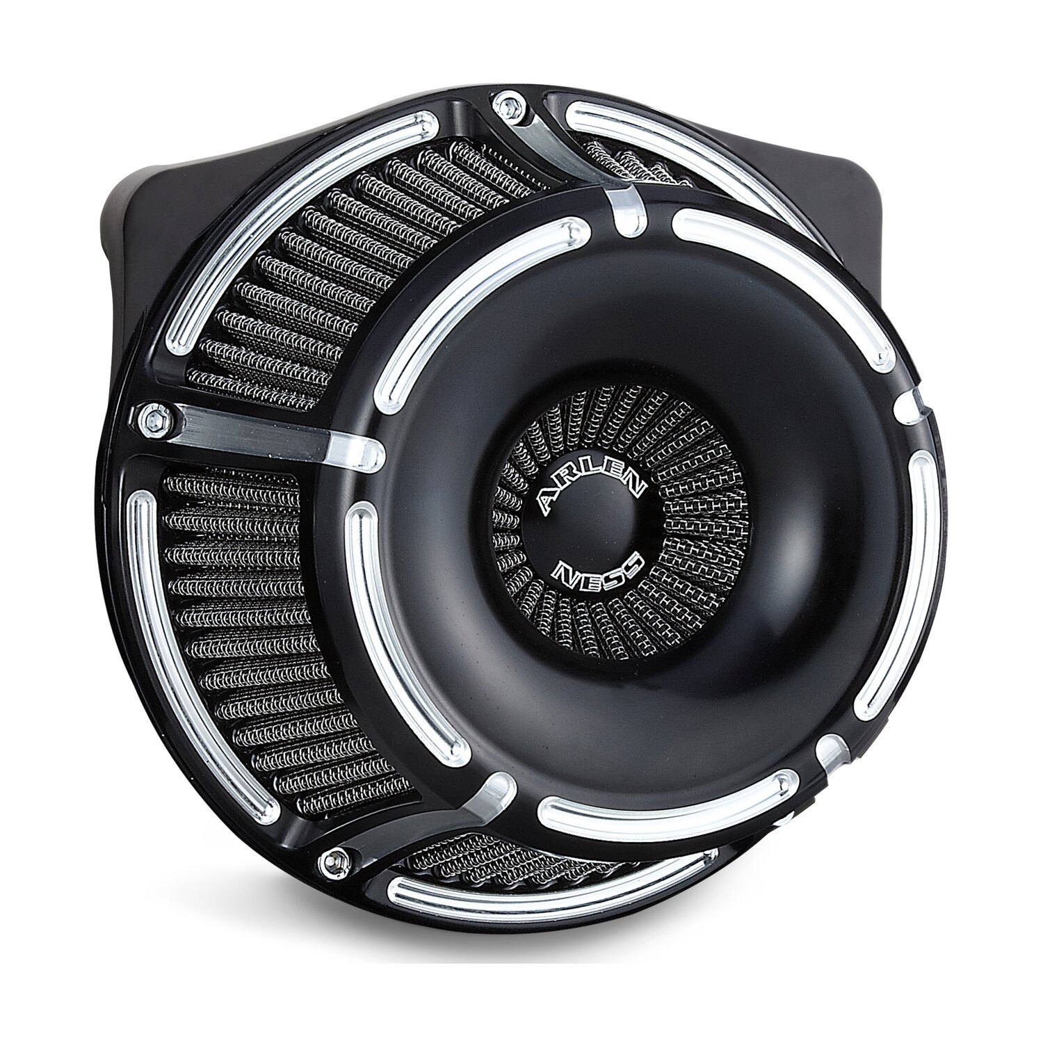 Arlen Ness, inverted air cleaner kit 'Slot Track'. Black CC, Contrast Cut