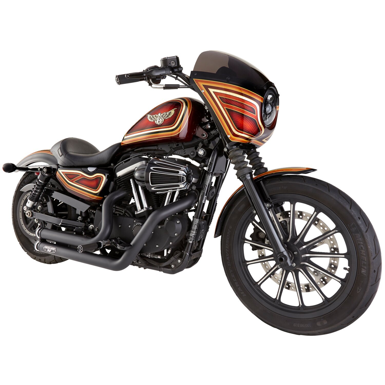 Arlen Ness, 90° Monster Sucker air cleaner. Deep Cut, Black, Contrast Cut