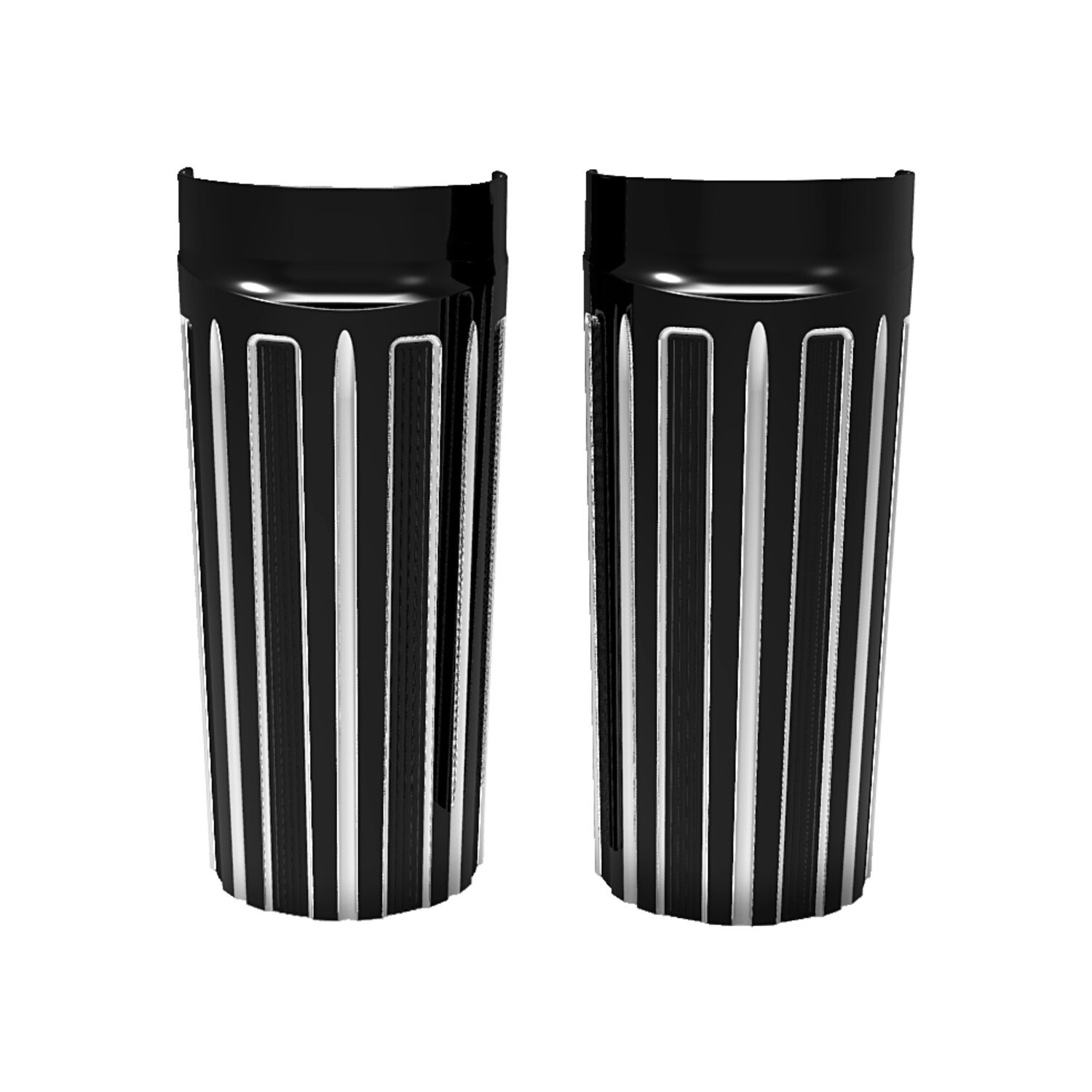 Arlen Ness, fork boots 10-Gauge +2". Black contrast machined, Contrast Cut