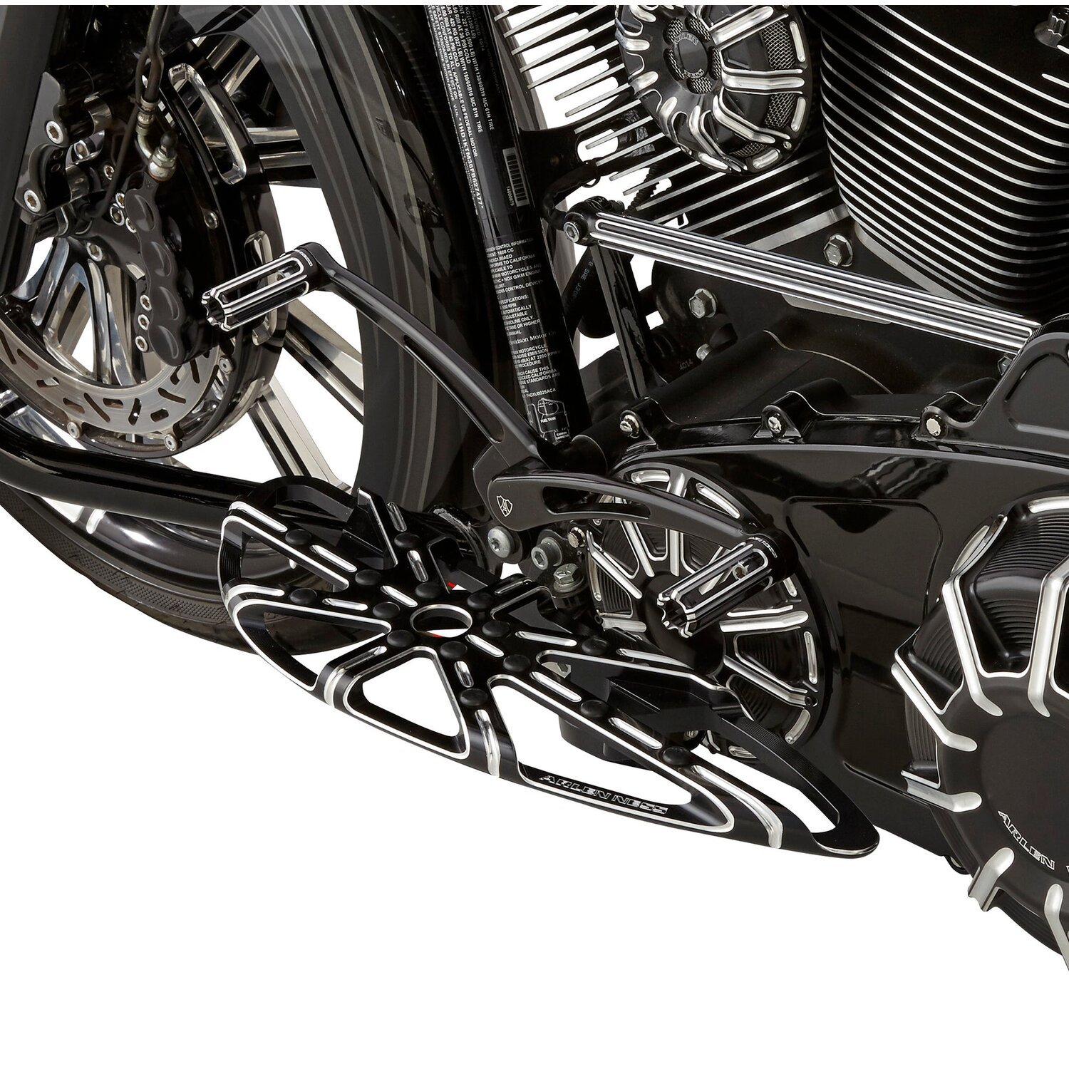 Arlen Ness, 10-Gauge rider floorboards. Black CC, Contrast Cut