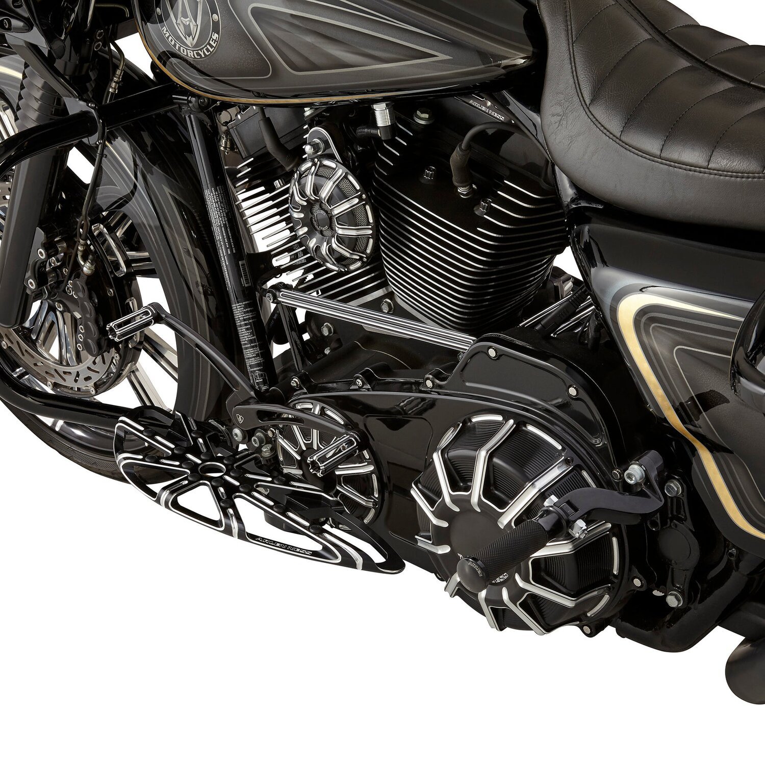 Arlen Ness, 10-Gauge rider floorboards. Black CC, Contrast Cut
