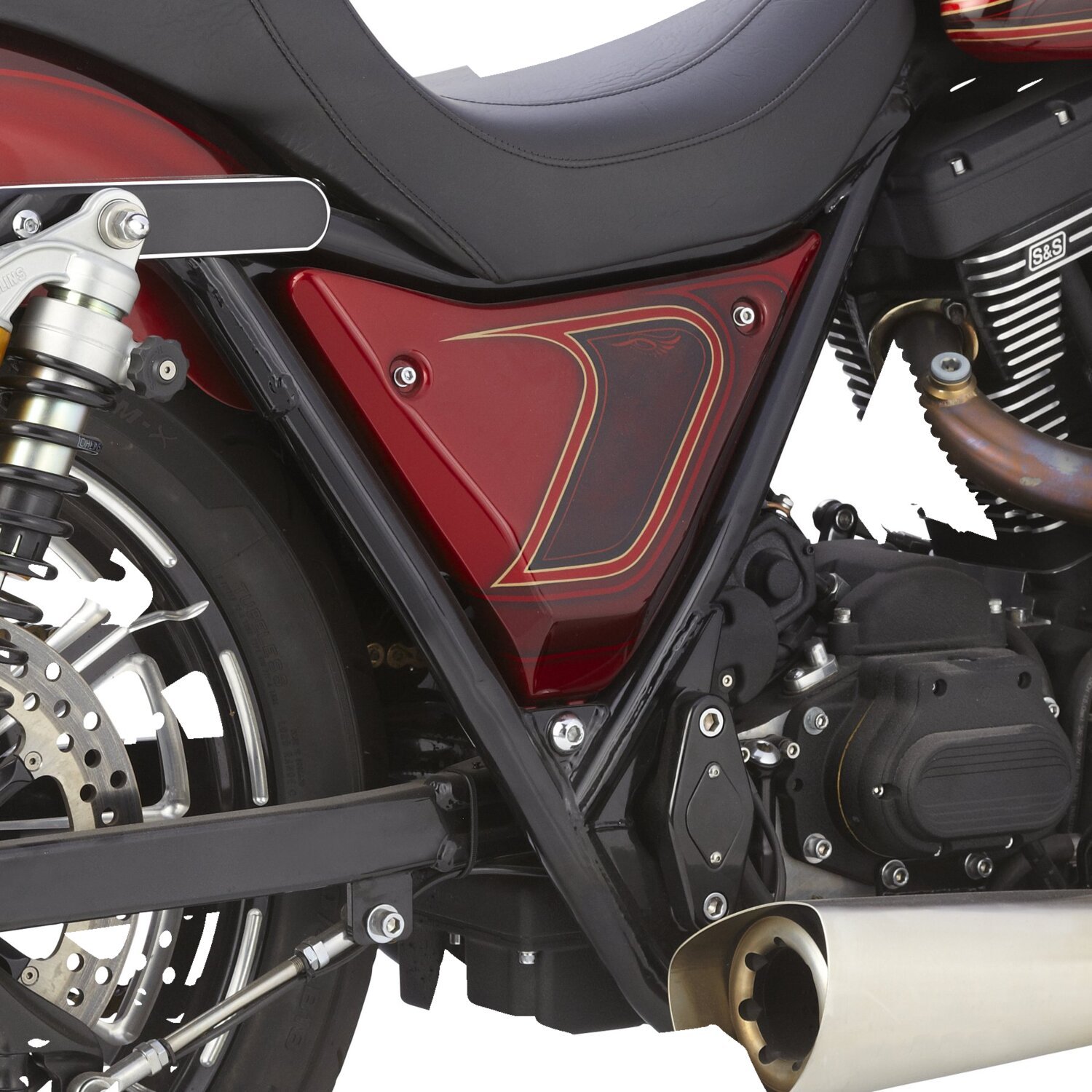 Arlen Ness, FXR side covers. Smooth, Black