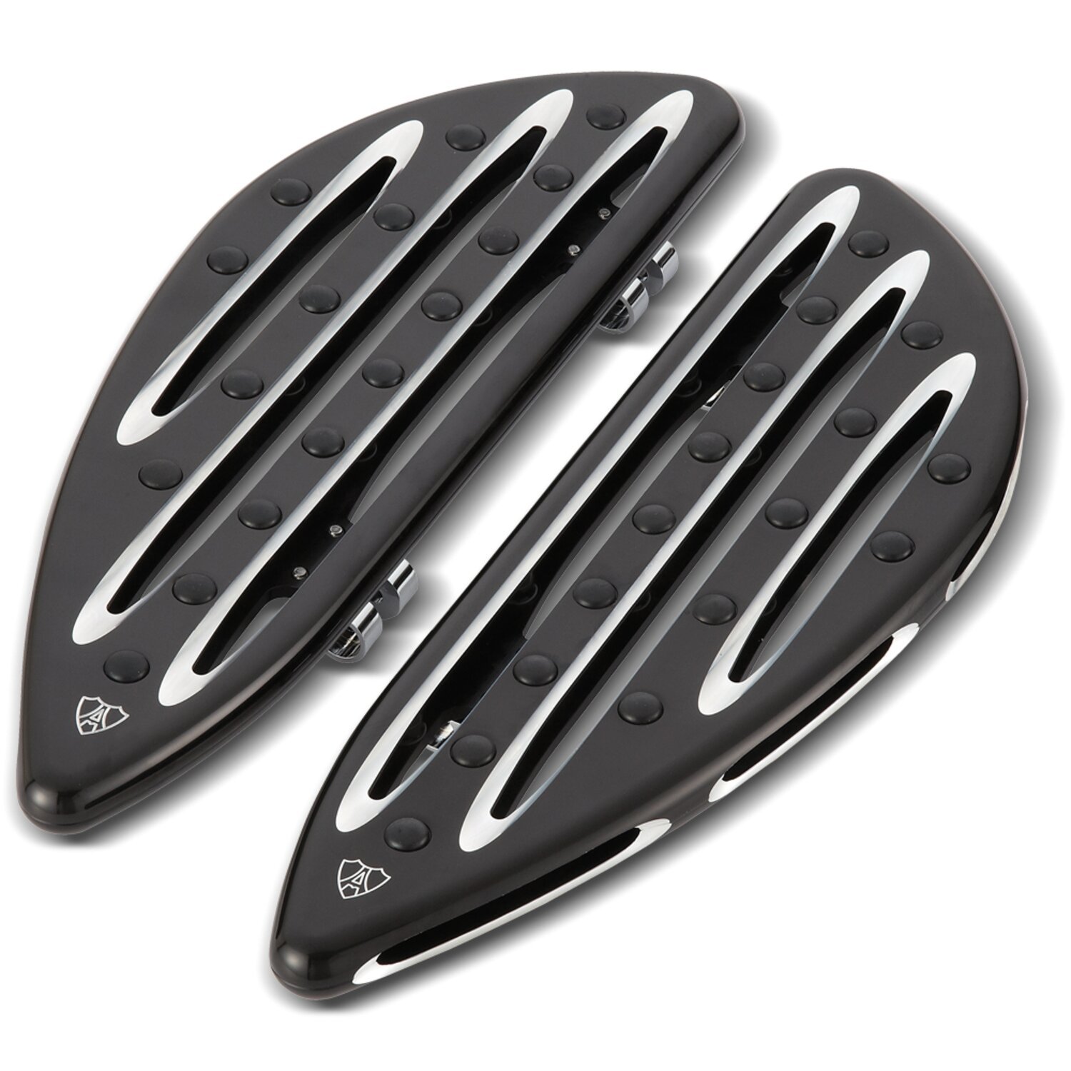 Arlen Ness, 83-17 Deep Cut rider floorboards, Black, Matte