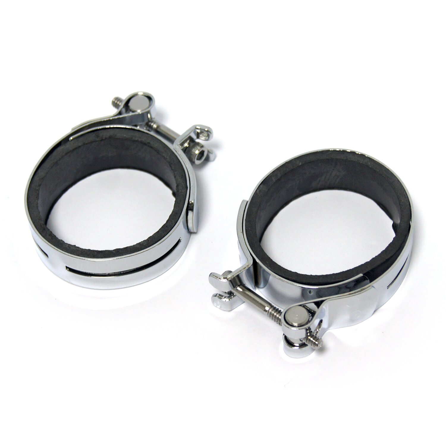Intake clamps, band type, White, Chrome