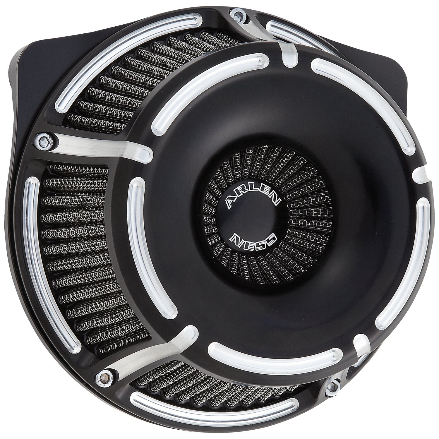 Arlen Ness, inverted air cleaner kit 'Slot Track'. Black CC