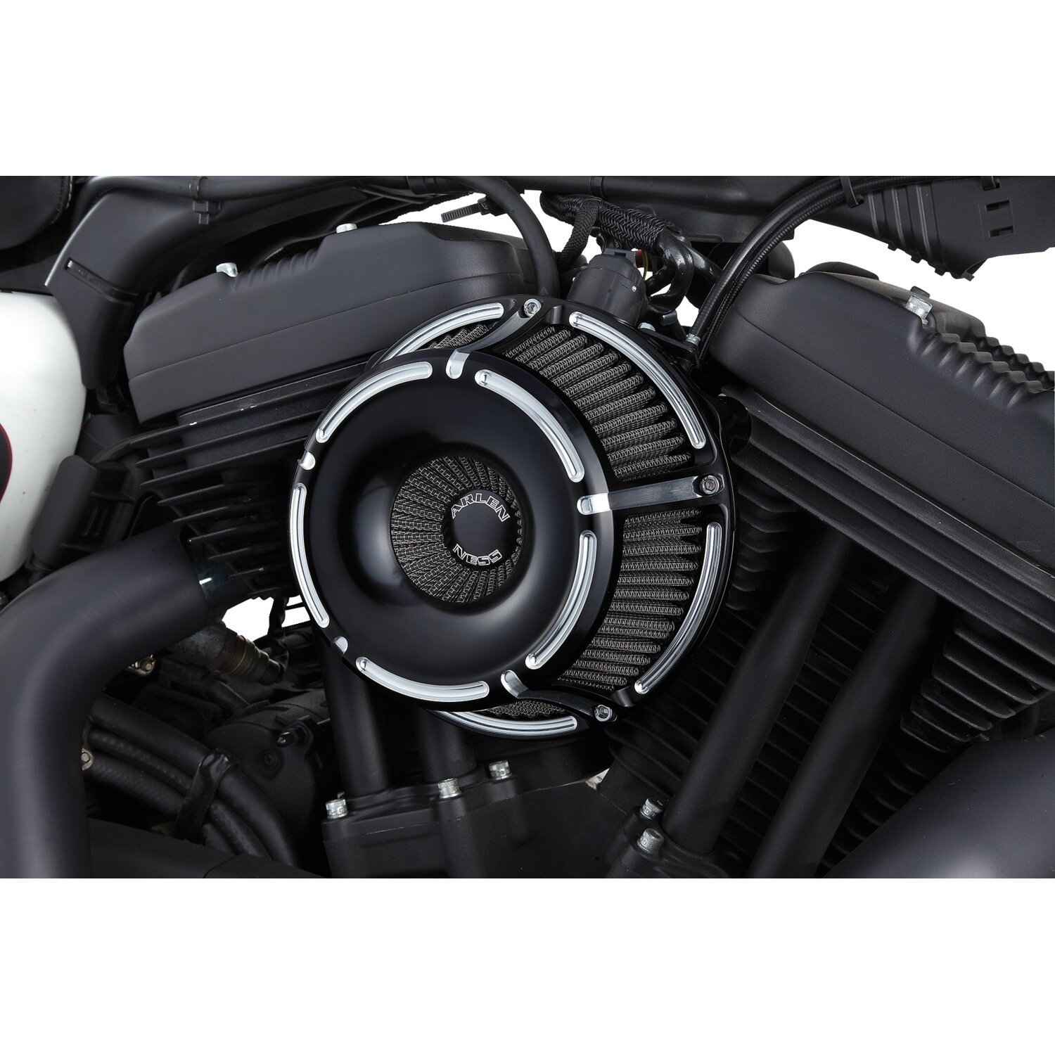 Arlen Ness, inverted air cleaner kit 'Slot Track'. Black CC, Contrast Cut