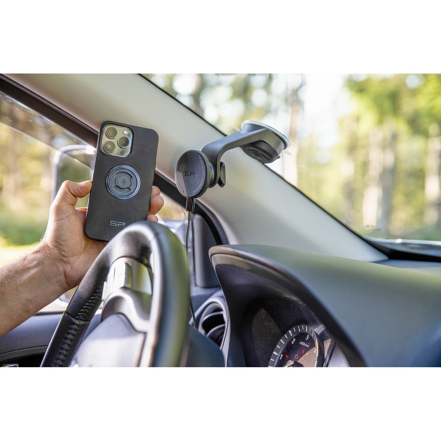 SP Connect™, Charging Suction Mount phone case holder SPC+, Black