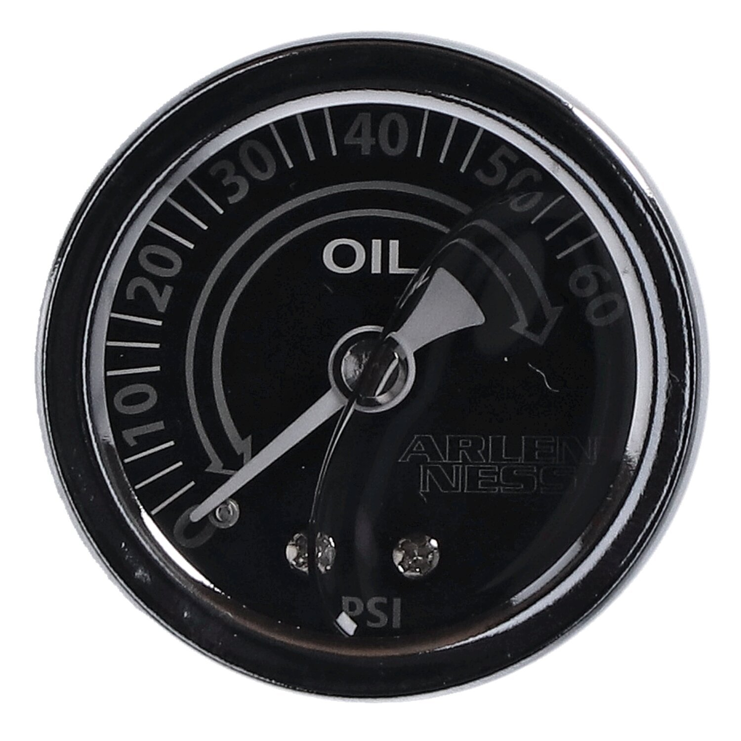 Arlen Ness, 1-1/2" oil pressure gauge, Gray