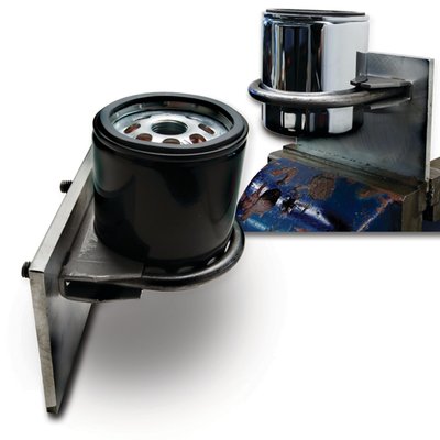 For use with 961456 oil filter cutter; Grips oil filter for non-slip cutting actions; Tool mounts in a vice