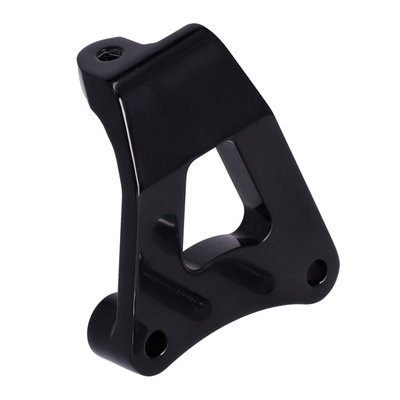 Black anodized finish. Front top motor mount, machined in the perfect 'A Cut Above' style, from 6061-T6 billet aluminum with a polished, chrome plated or black anodized finish. Better looks and stronger than stock.
OEM replacement reference 16321-08.