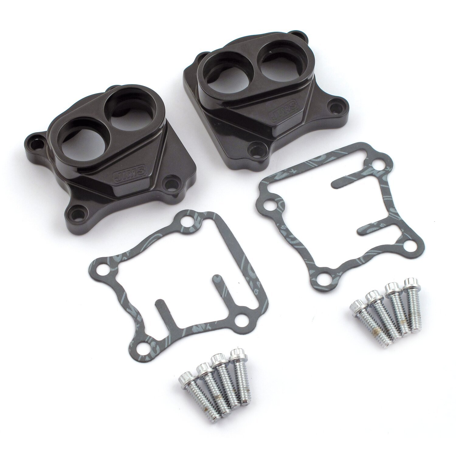 JIMS, Twin Cam billet tappet cover set, Black, Matte
